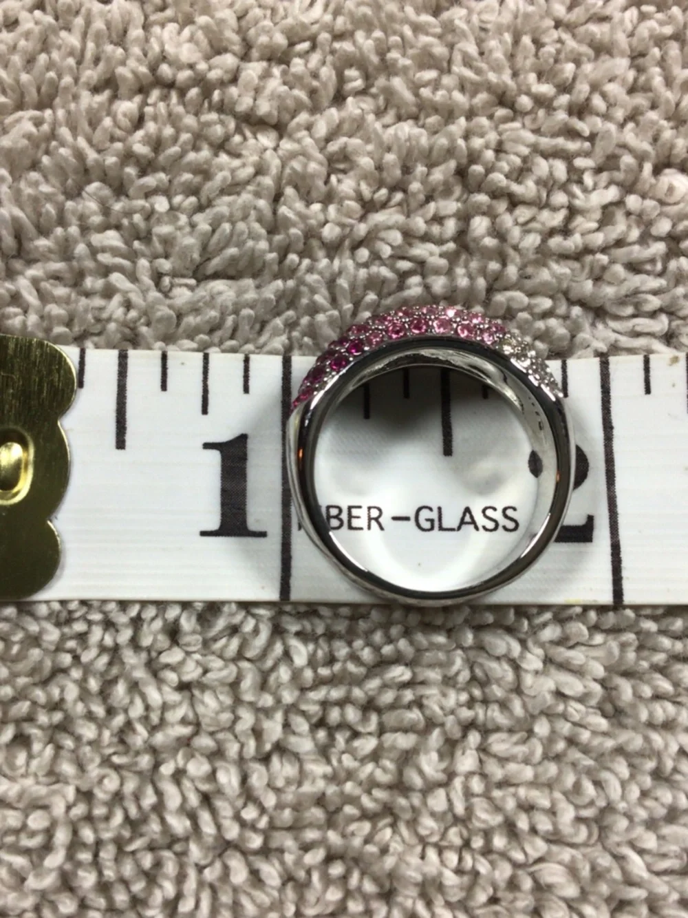Avon Silver Pink Ombré Shades Of Pink Crystals Ring